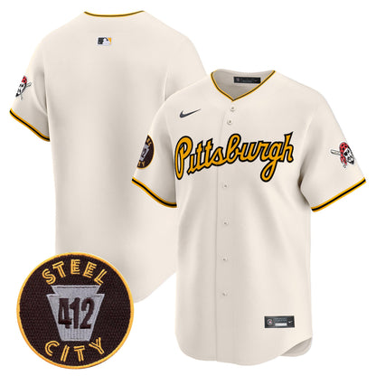Pittsburgh Pirates 412 Patch Vapor Premier Limited Jersey V4 - All Stitched