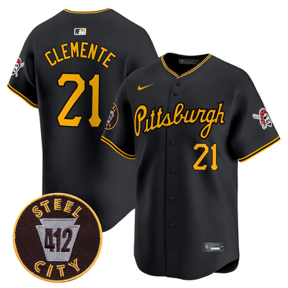 Pittsburgh Pirates 412 Patch Vapor Premier Limited Jersey V4 - All Stitched