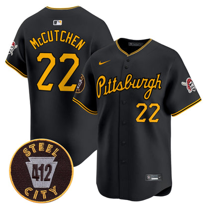 Pittsburgh Pirates 412 Patch Vapor Premier Limited Jersey V4 - All Stitched
