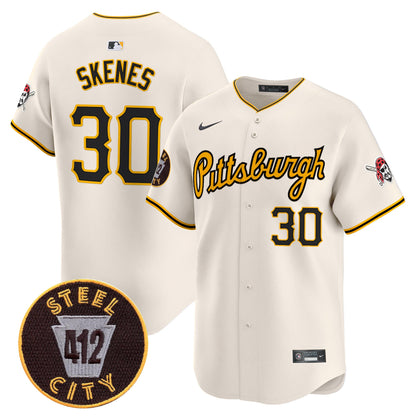 Pittsburgh Pirates 412 Patch Vapor Premier Limited Jersey V4 - All Stitched
