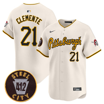 Pittsburgh Pirates 412 Patch Vapor Premier Limited Jersey V4 - All Stitched
