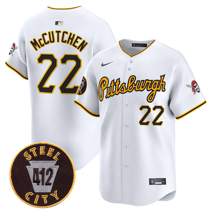 Pittsburgh Pirates 412 Patch Vapor Premier Limited Jersey V4 - All Stitched