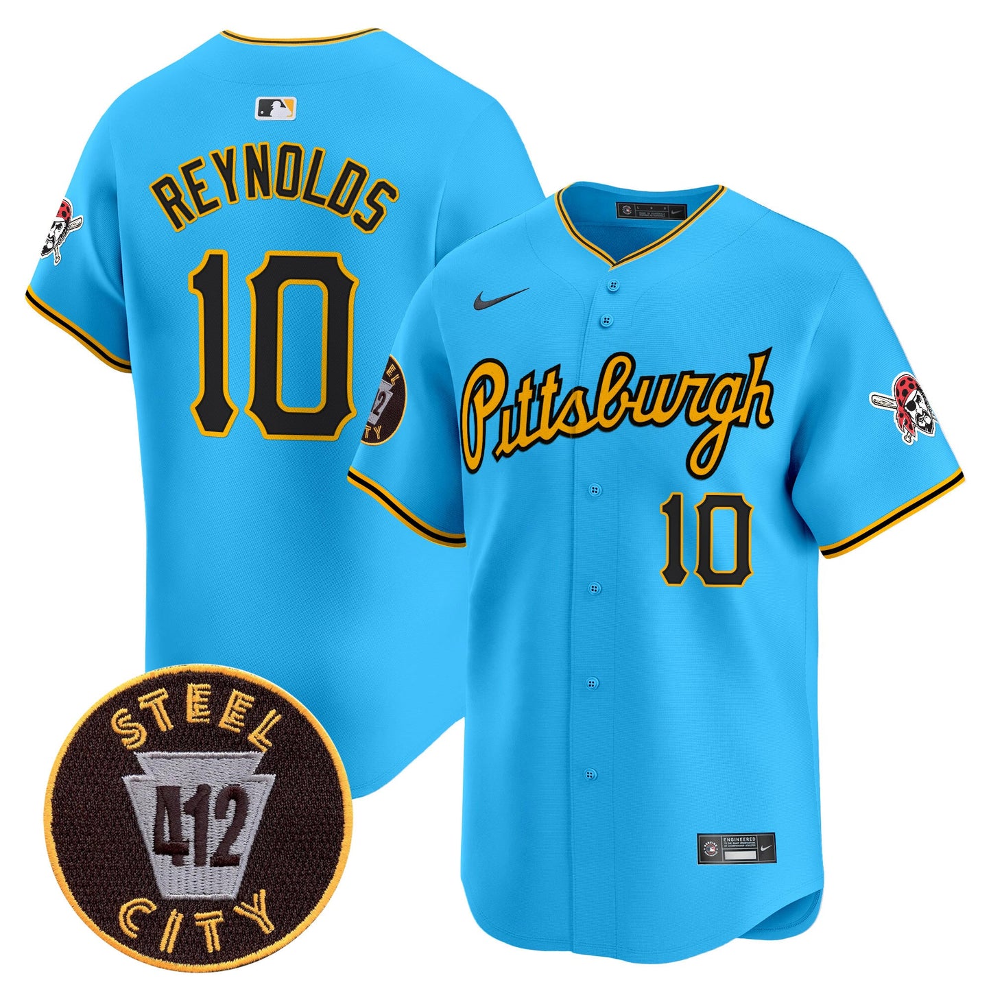 Pittsburgh Pirates 412 Patch Vapor Premier Limited Jersey V4 - All Stitched