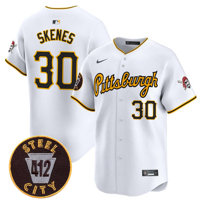 Pittsburgh Pirates 412 Patch Vapor Premier Limited Jersey V4 - All Stitched