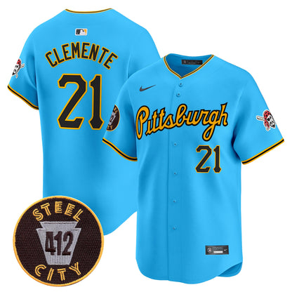 Pittsburgh Pirates 412 Patch Vapor Premier Limited Jersey V4 - All Stitched