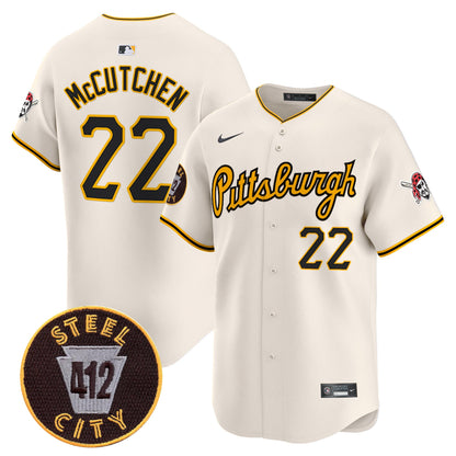 Pittsburgh Pirates 412 Patch Vapor Premier Limited Jersey V4 - All Stitched