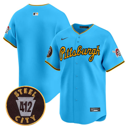 Pittsburgh Pirates 412 Patch Vapor Premier Limited Jersey V4 - All Stitched