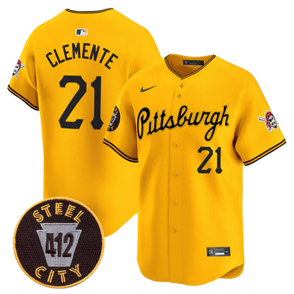 Pittsburgh Pirates 412 Patch Vapor Premier Limited Jersey V4 - All Stitched