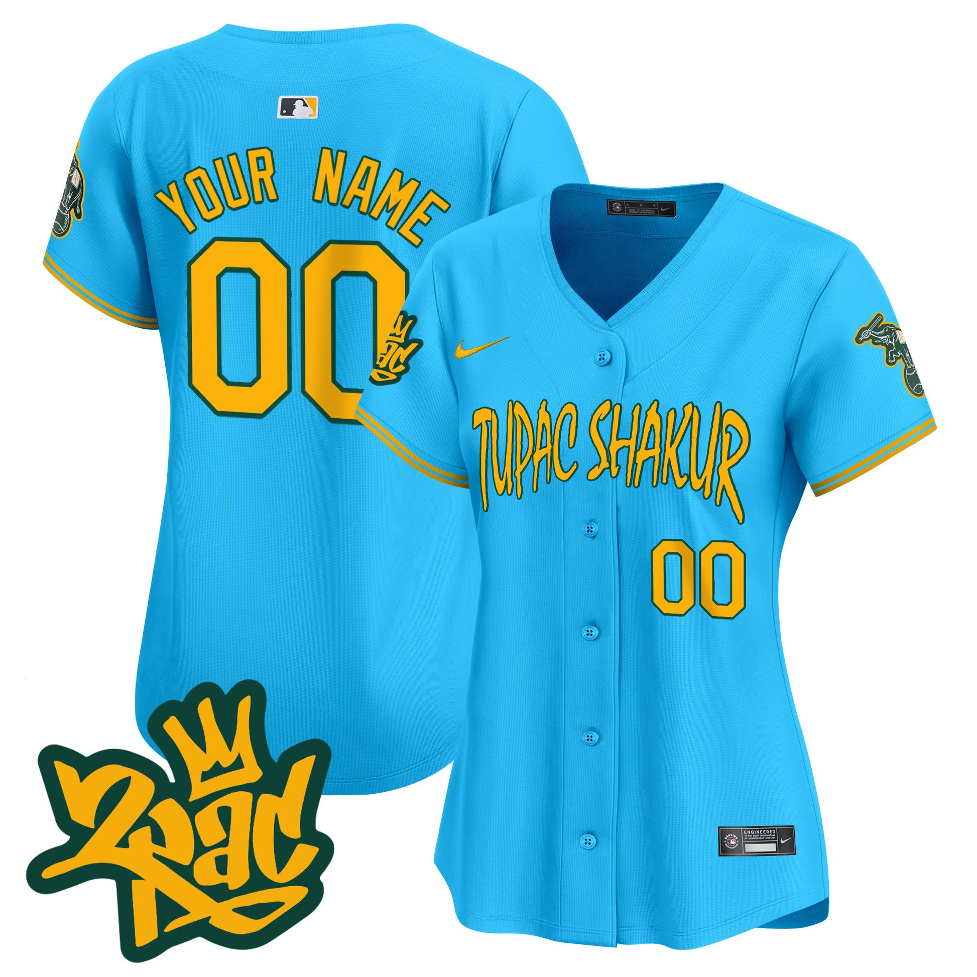 Oakland Athletics Tupac Shakur Vapor Premier Limited Custom Jersey - All Stitched