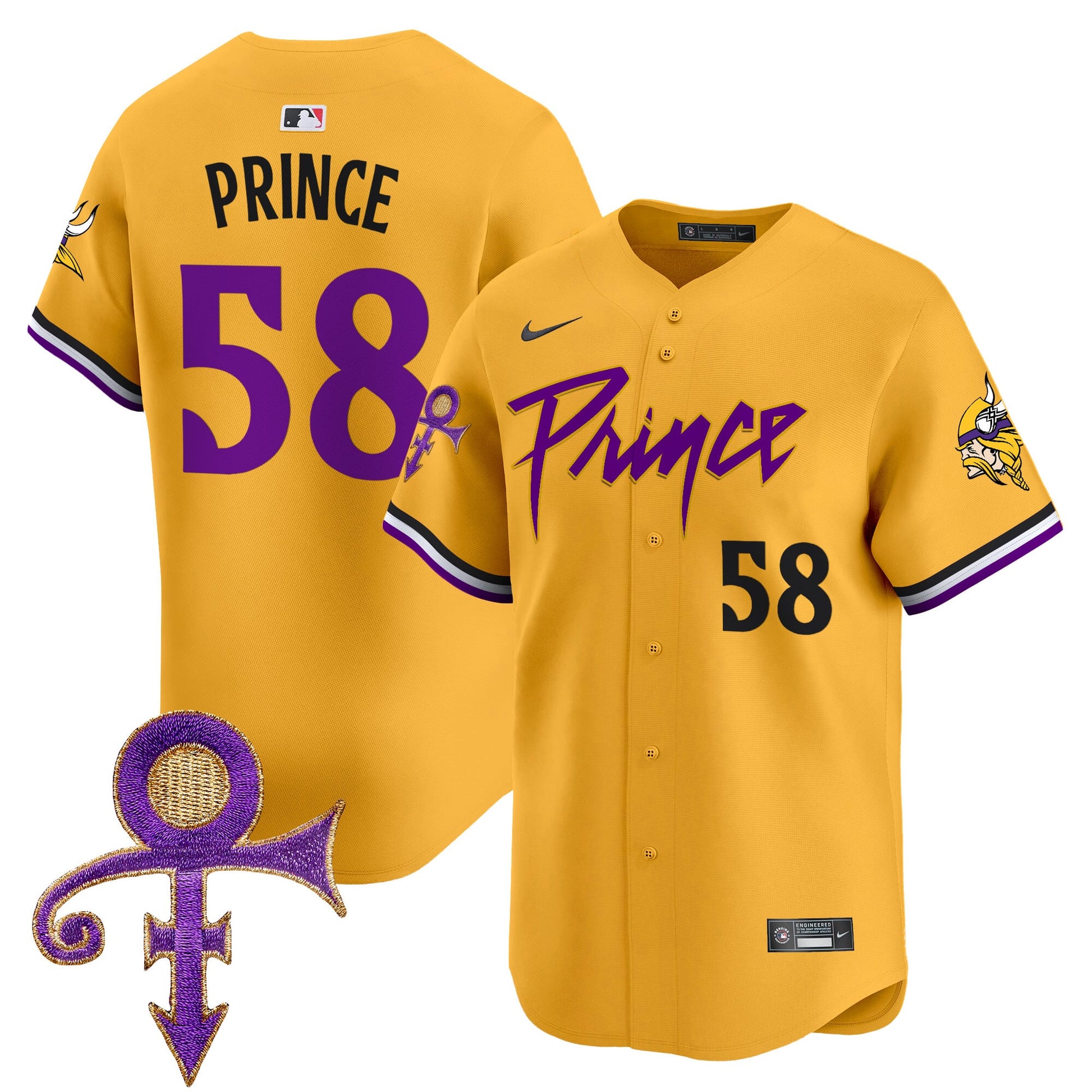 Men's Minnesota Vikings Prince Patch Vapor Premier Limited Jersey - All Stitched