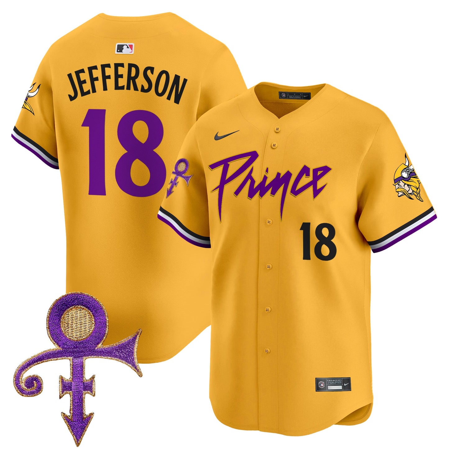 Men's Minnesota Vikings Prince Patch Vapor Premier Limited Jersey - All Stitched