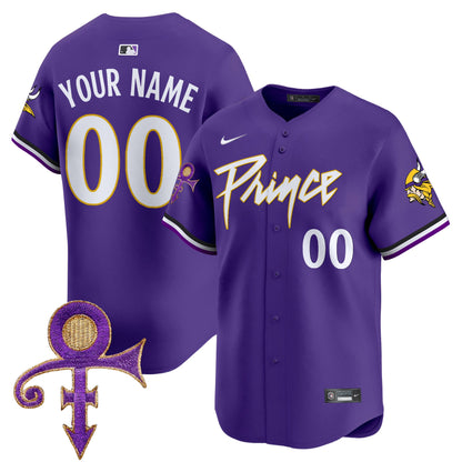 Minnesota Vikings Prince Patch Vapor Premier Limited Custom Jersey - All Stitched