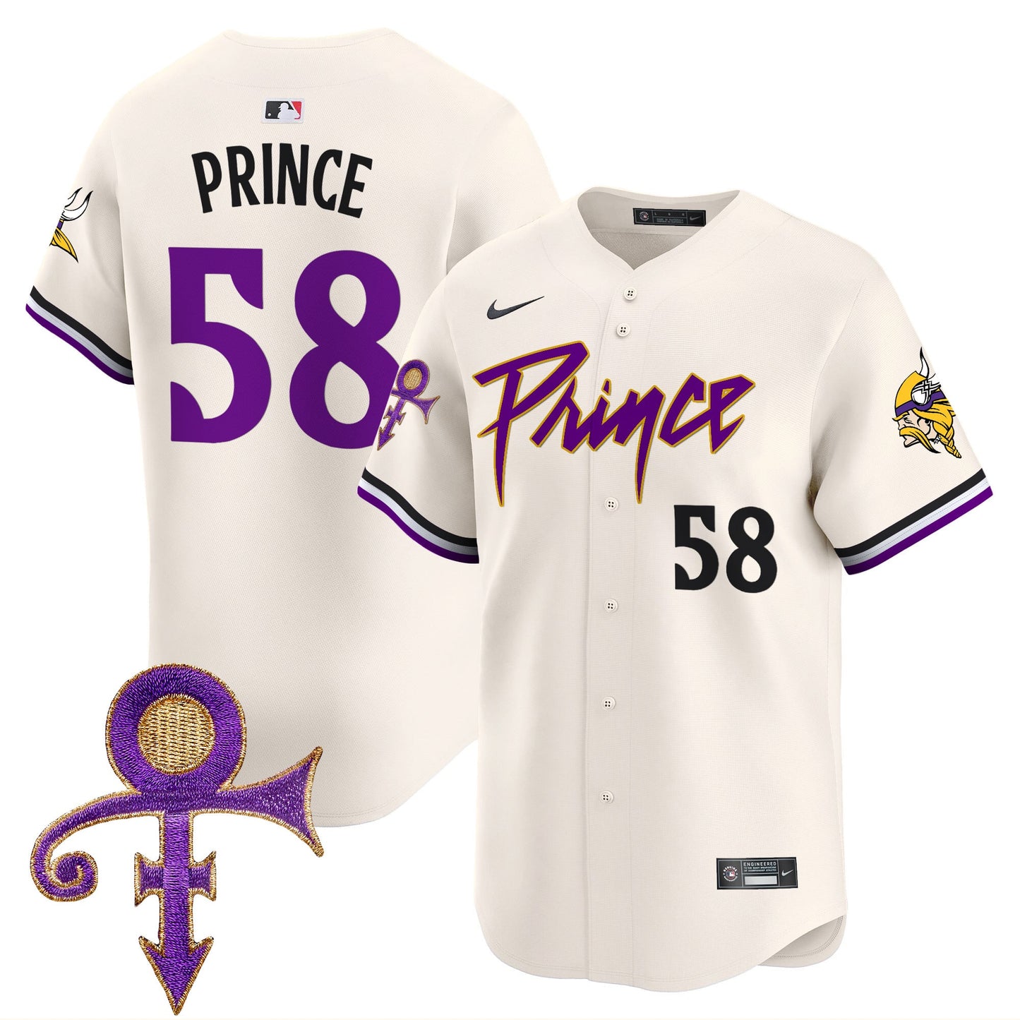 Men's Minnesota Vikings Prince Patch Vapor Premier Limited Jersey - All Stitched