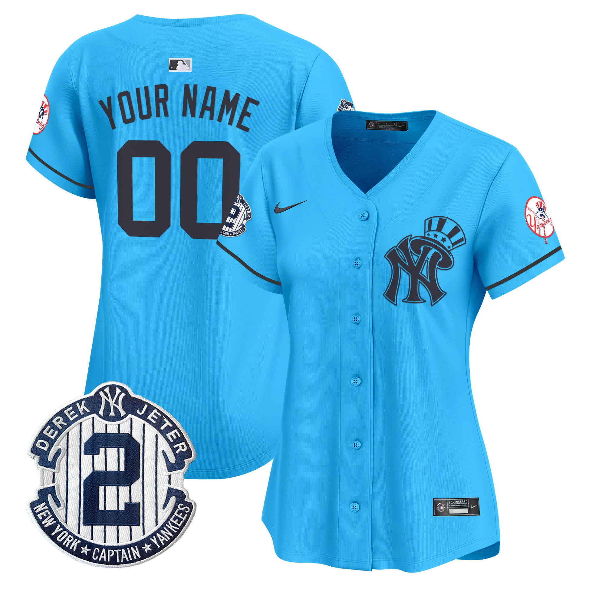 New York Yankees Derek Jeter Patch Vapor Premier Limited Custom Jersey V2 - All Stitched