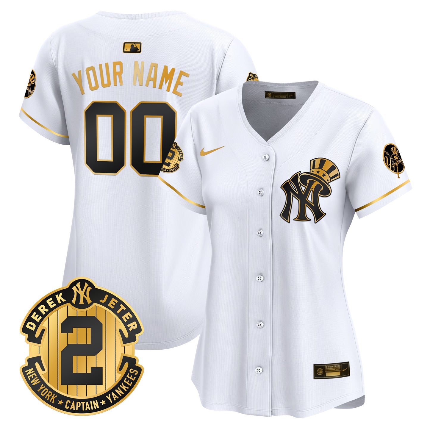 New York Yankees Derek Jeter Patch Vapor Premier Limited Custom Jersey V2 - All Stitched