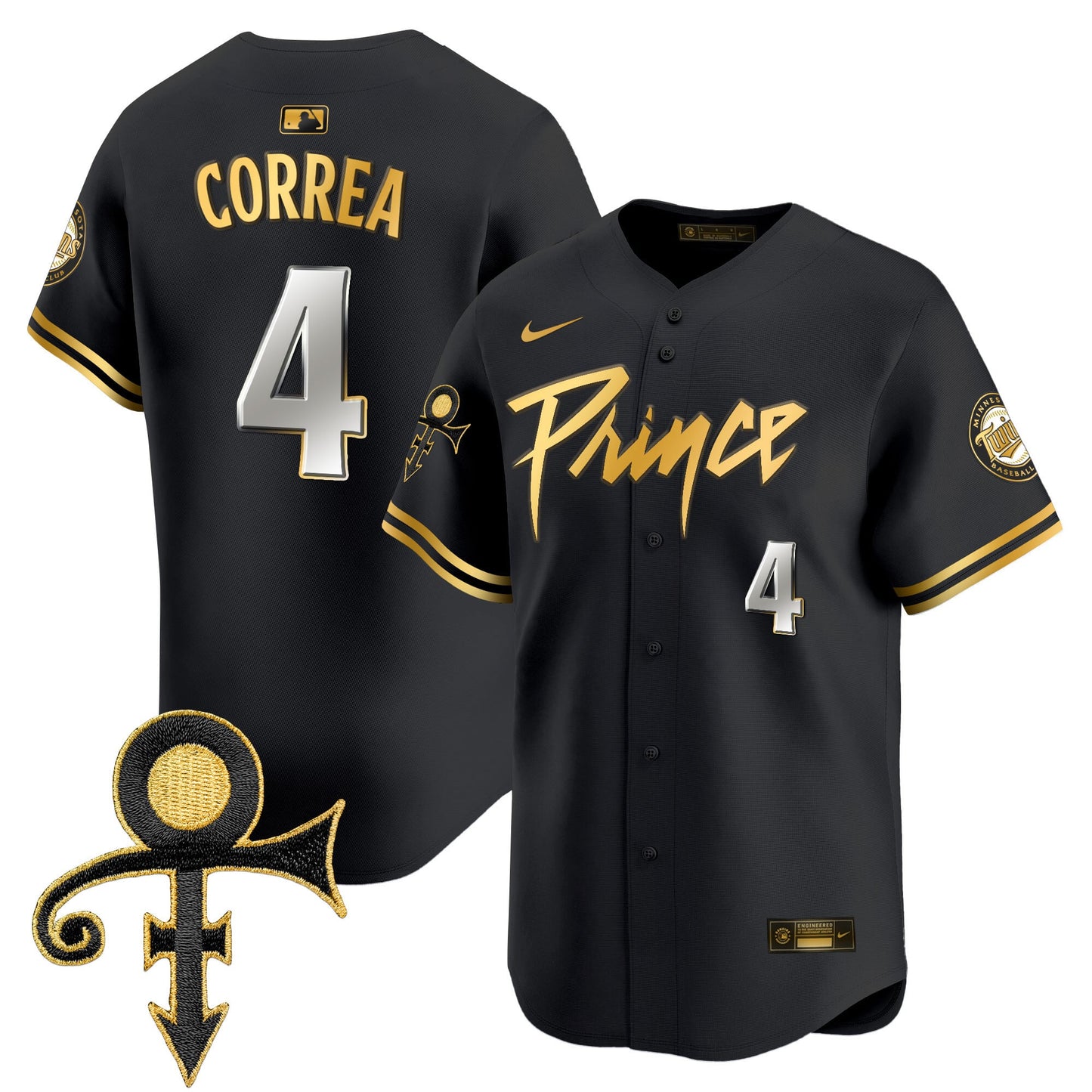 Men's Minnesota Twins Prince Patch Vapor Premier Limited Jersey V4 - All Stitched
