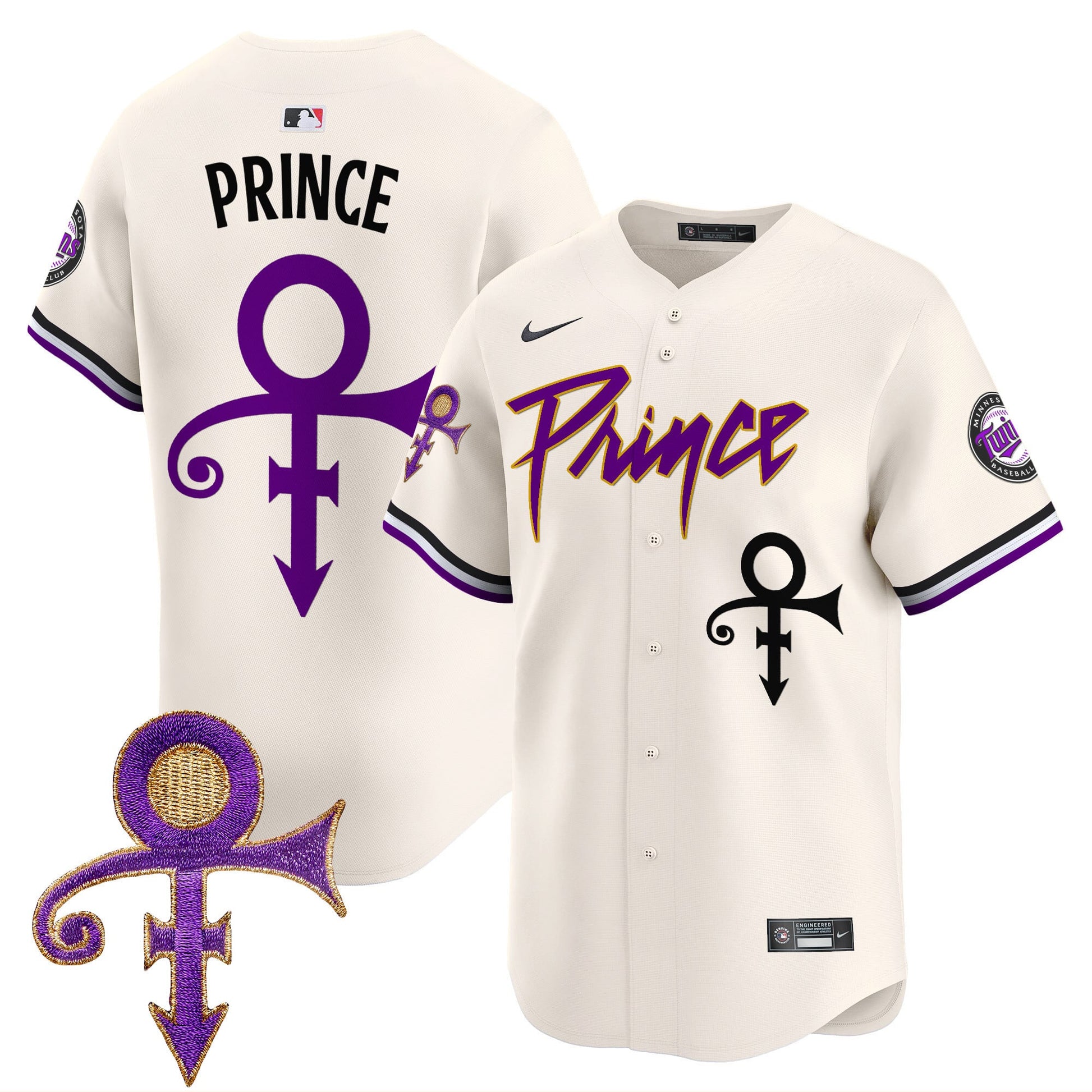 Men's Minnesota Twins Prince Patch Vapor Premier Limited Jersey V4 - All Stitched