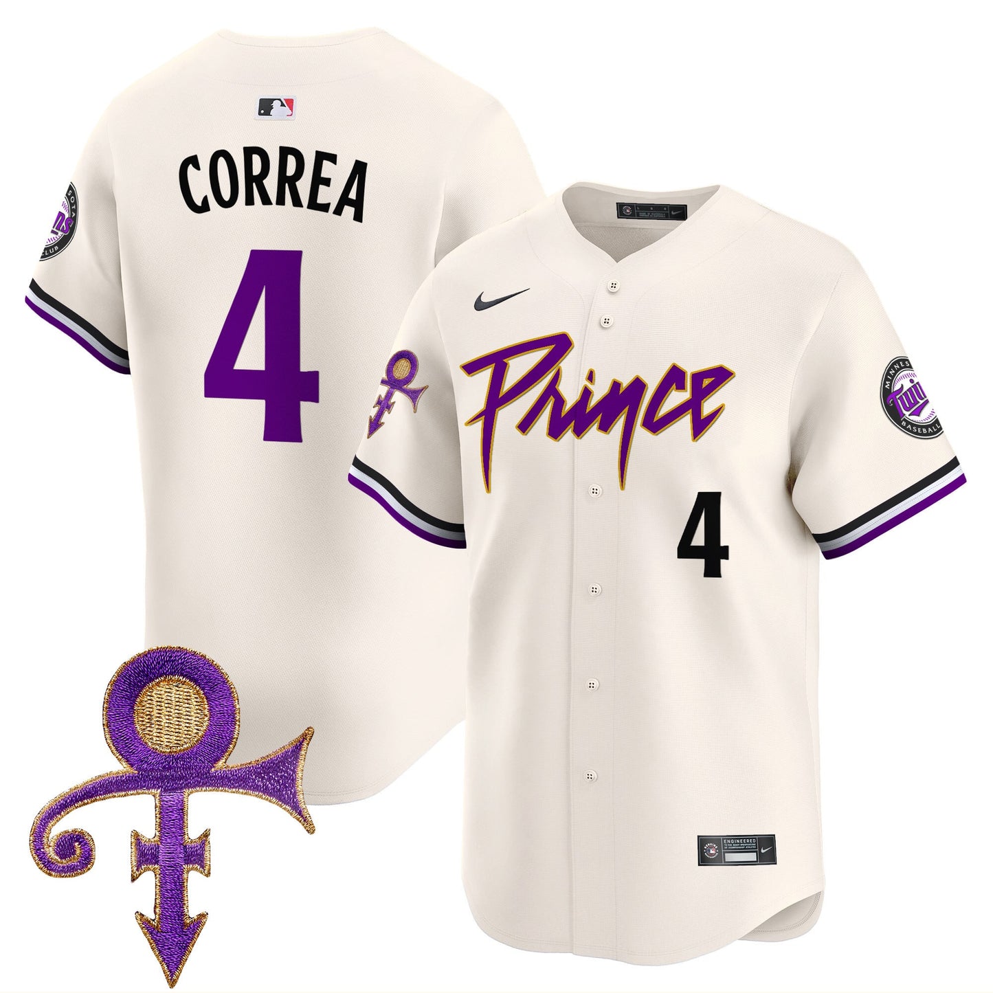 Men's Minnesota Twins Prince Patch Vapor Premier Limited Jersey V4 - All Stitched