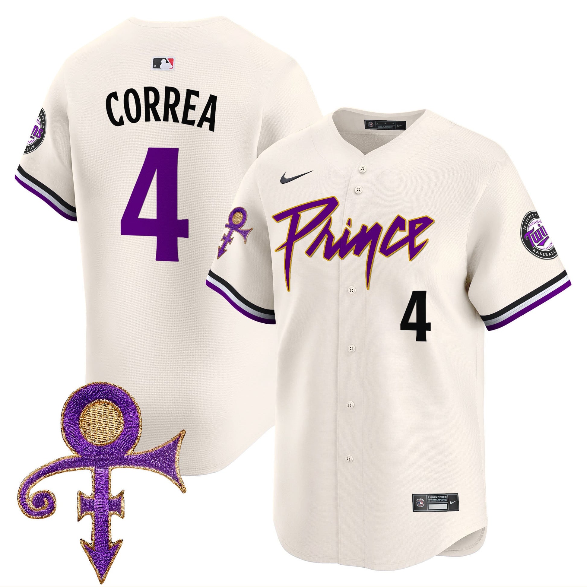 Men's Minnesota Twins Prince Patch Vapor Premier Limited Jersey V4 - All Stitched