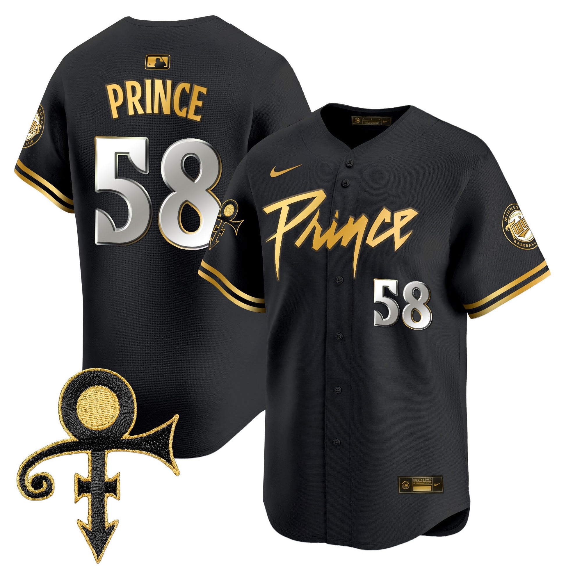 Men's Minnesota Twins Prince Patch Vapor Premier Limited Jersey V4 - All Stitched