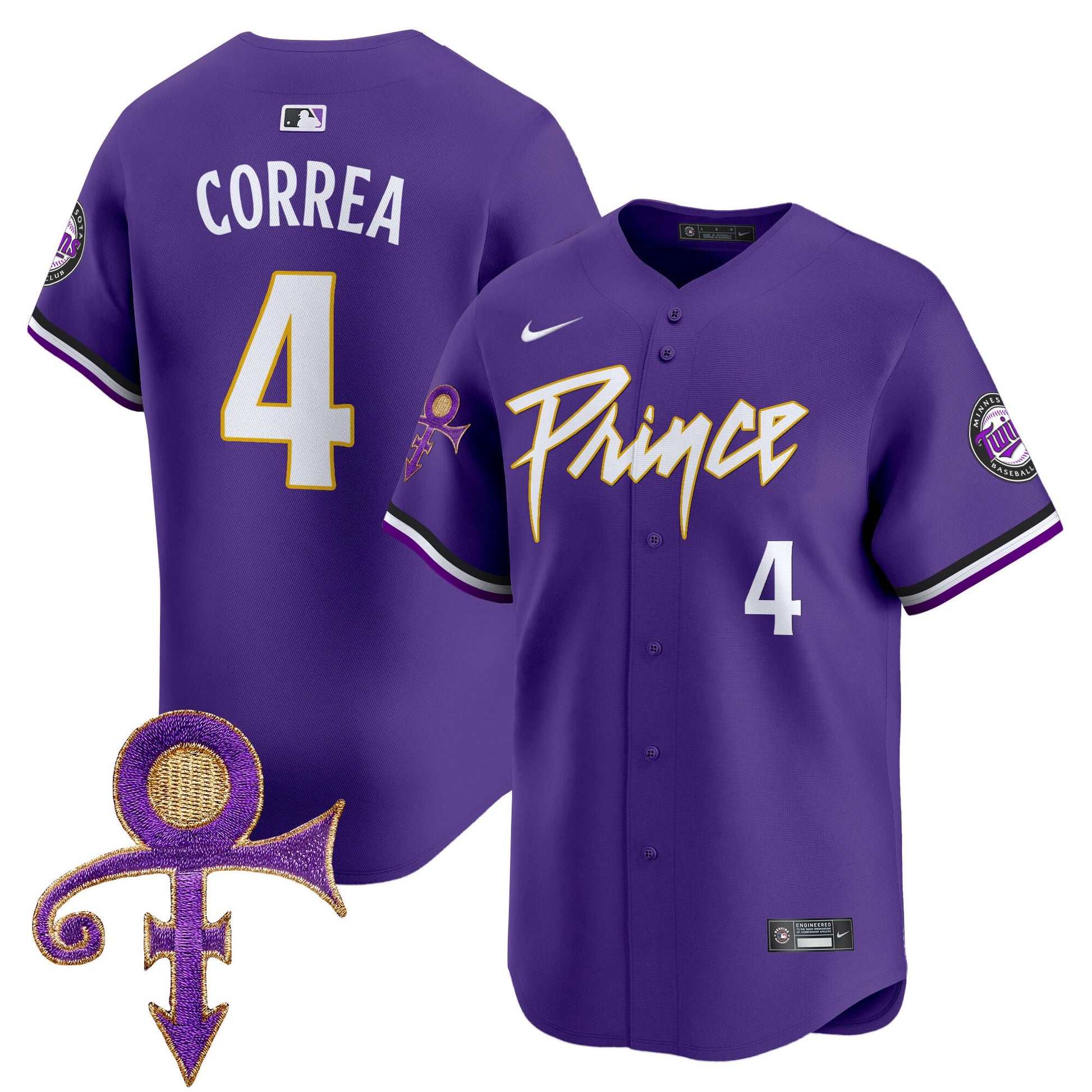 Men's Minnesota Twins Prince Patch Vapor Premier Limited Jersey V4 - All Stitched
