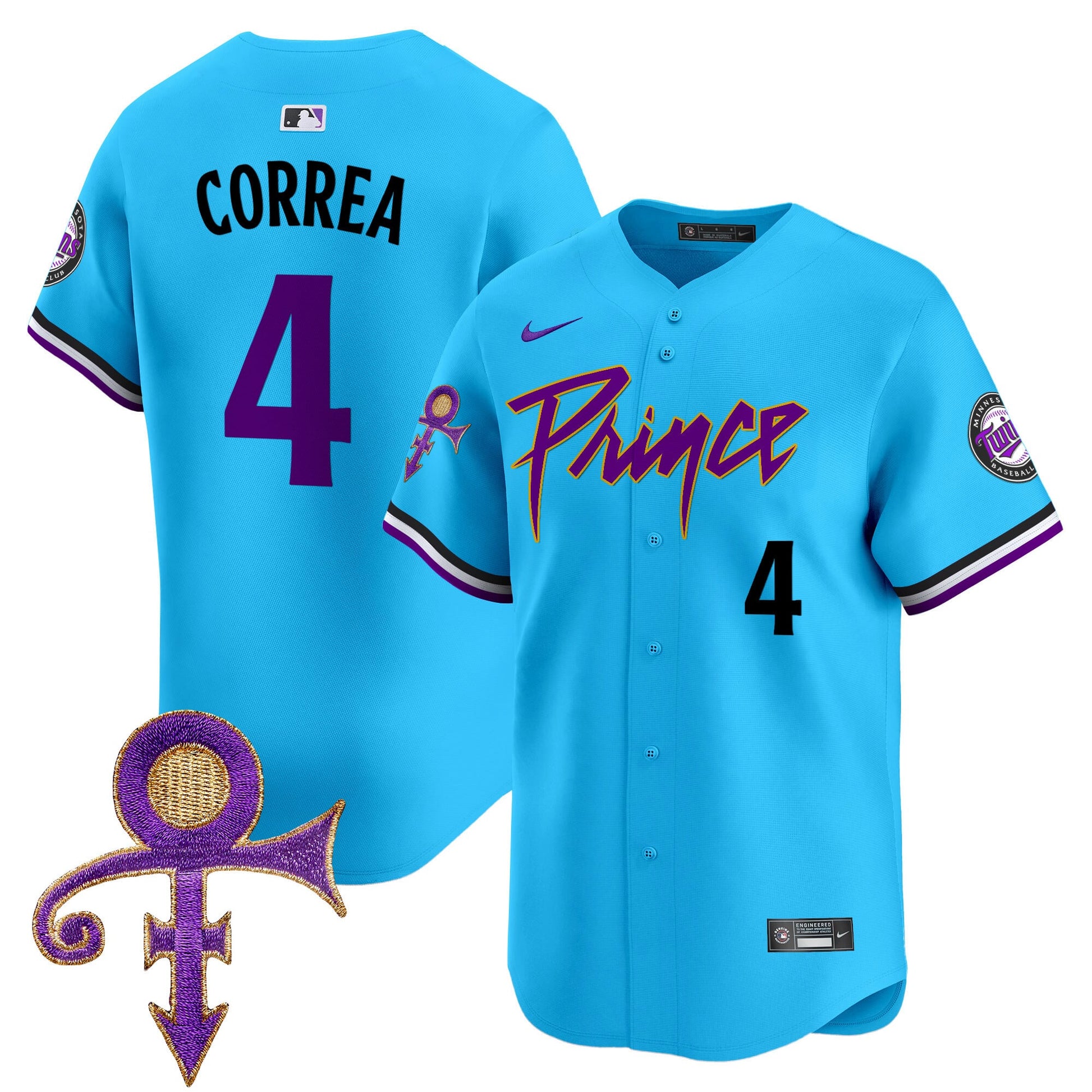 Men's Minnesota Twins Prince Patch Vapor Premier Limited Jersey V4 - All Stitched