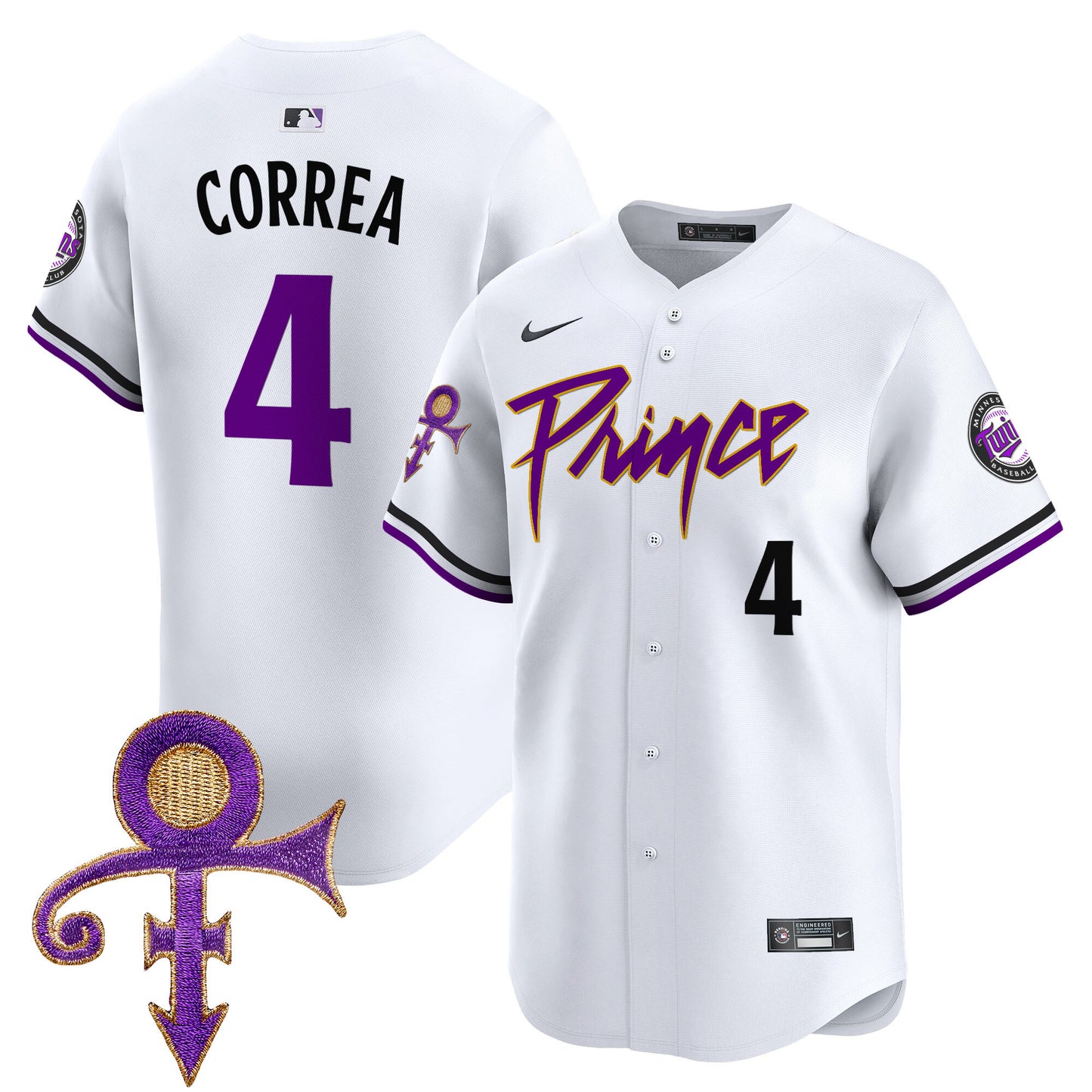 Men's Minnesota Twins Prince Patch Vapor Premier Limited Jersey V4 - All Stitched