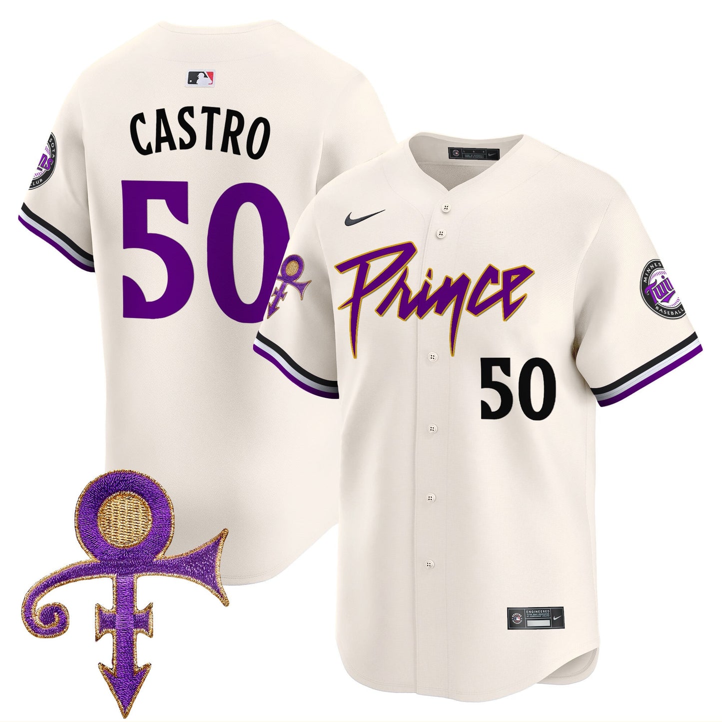 Men's Minnesota Twins Prince Patch Vapor Premier Limited Jersey V4 - All Stitched