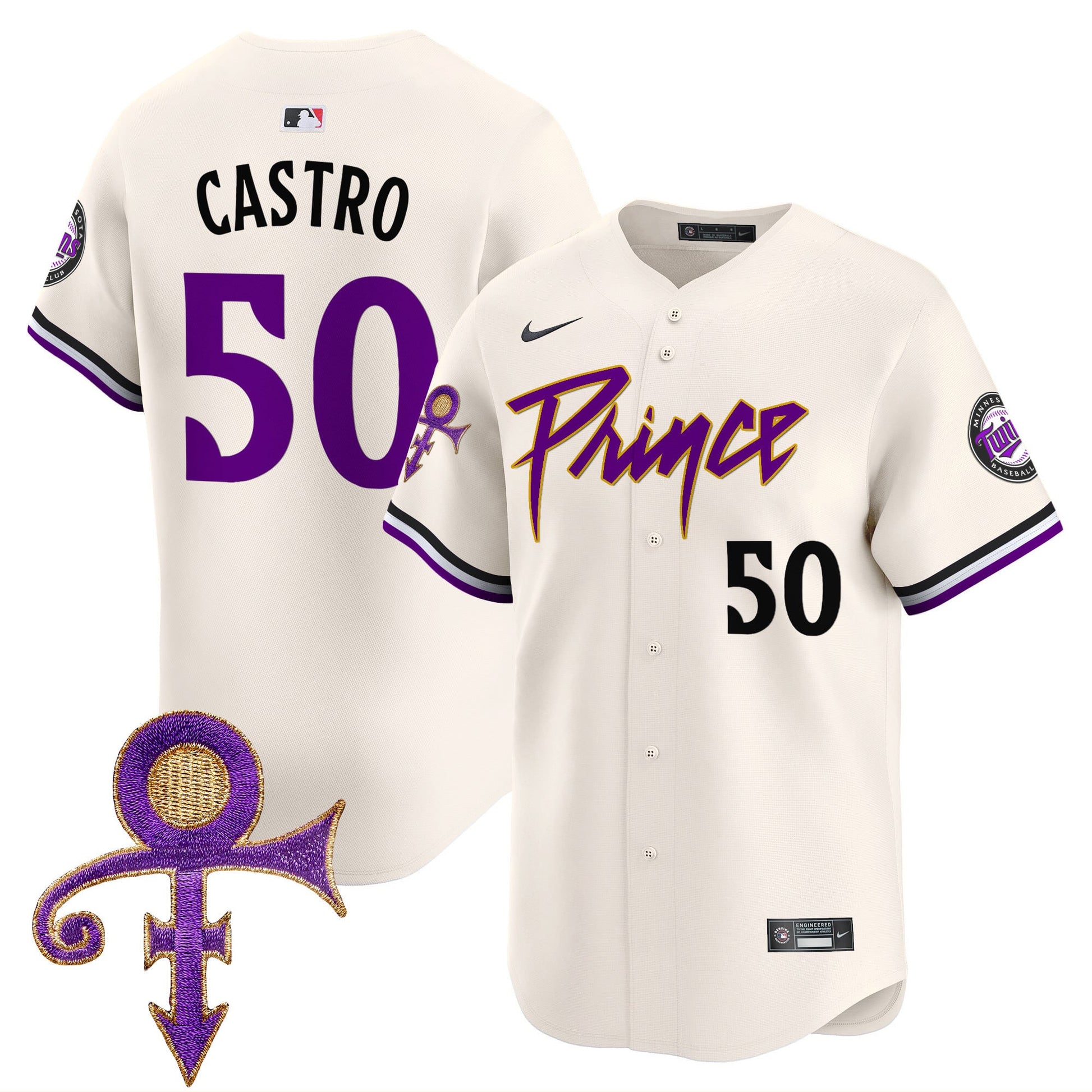 Men's Minnesota Twins Prince Patch Vapor Premier Limited Jersey V4 - All Stitched