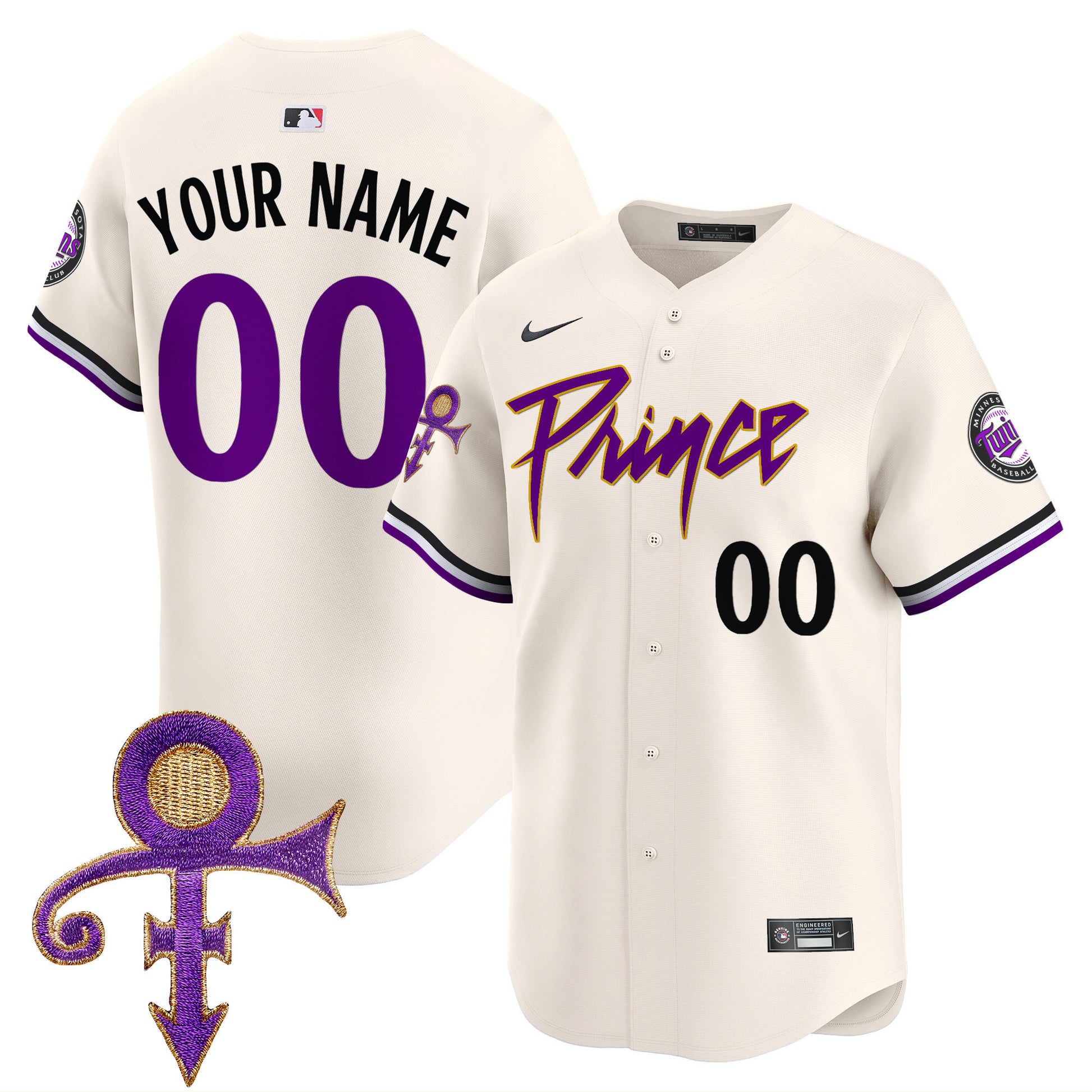 Minnesota Twins Prince Patch Vapor Premier Limited Custom Jersey V4 - All Stitched
