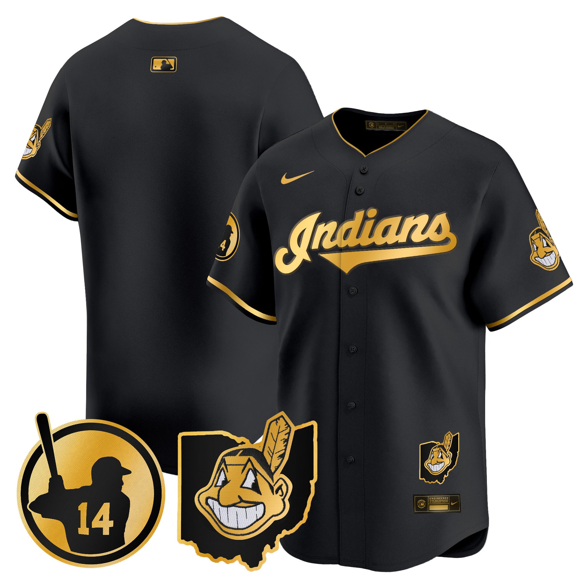 Men's Cleveland Indians Larry Doby Patch Vapor Premier Limited Jersey - All Stitched