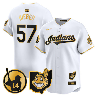 Men's Cleveland Indians Larry Doby Patch Vapor Premier Limited Jersey - All Stitched