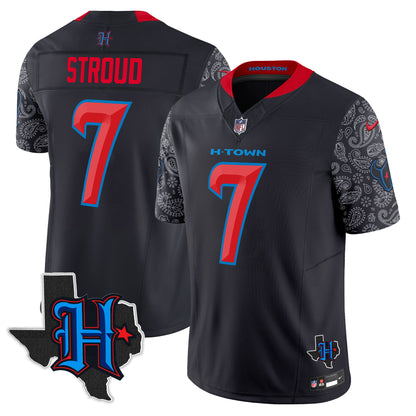 Men's Houston Texans 2024 Texas Patch Vapor Limited Jersey V4 - All Stitched
