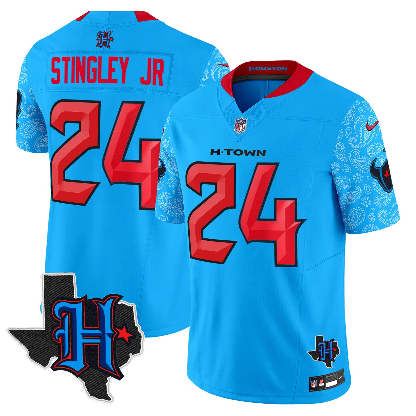 Men's Houston Texans 2024 Texas Patch Vapor Limited Jersey V4 - All Stitched