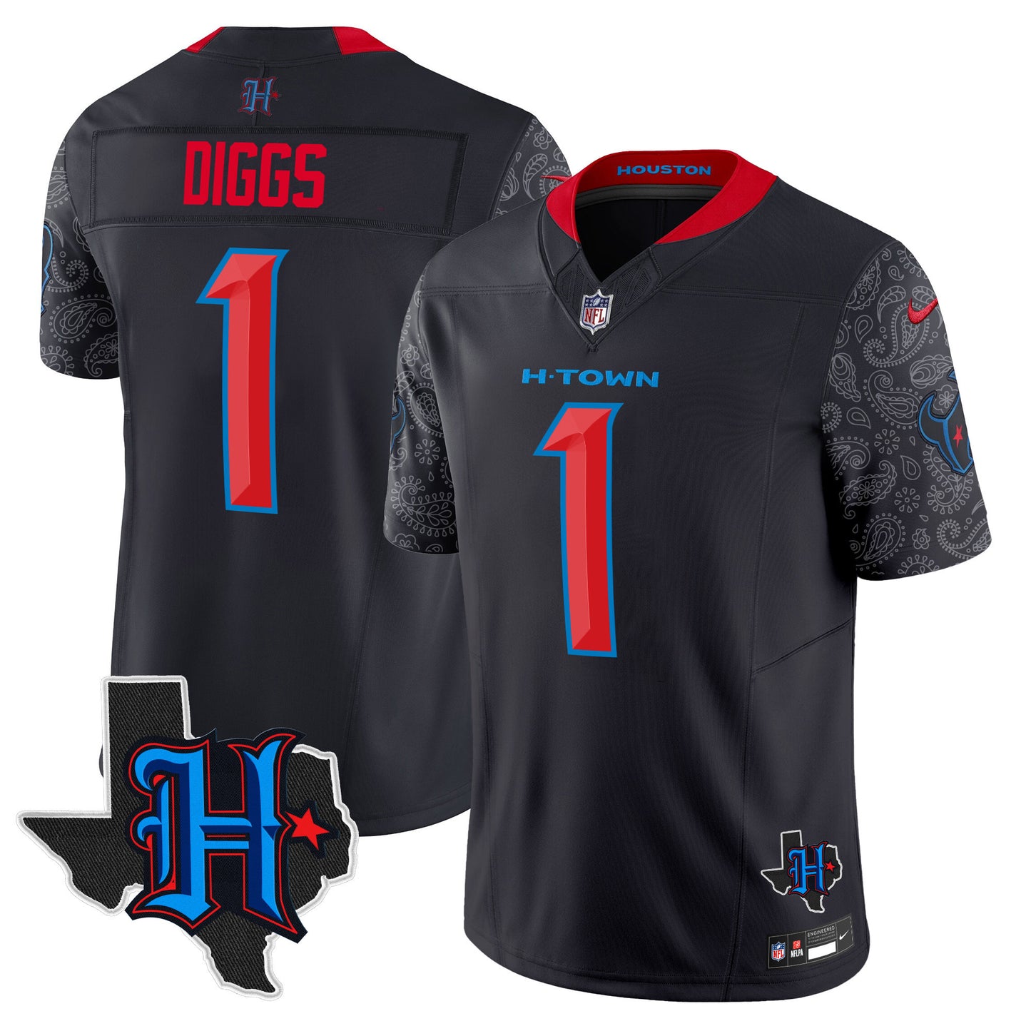 Men's Houston Texans 2024 Texas Patch Vapor Limited Jersey V4 - All Stitched
