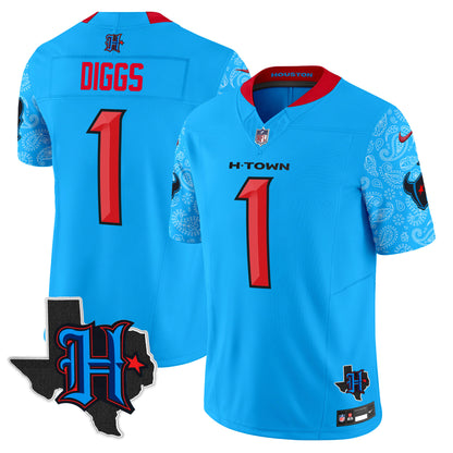 Men's Houston Texans 2024 Texas Patch Vapor Limited Jersey V4 - All Stitched