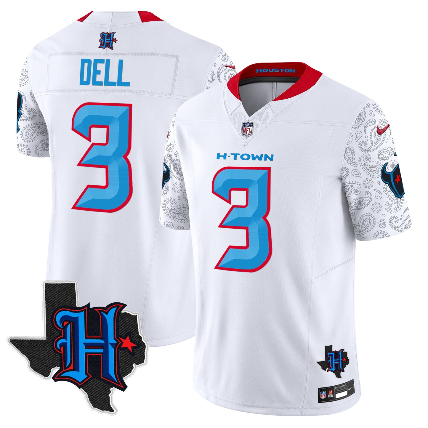 Men's Houston Texans 2024 Texas Patch Vapor Limited Jersey V4 - All Stitched