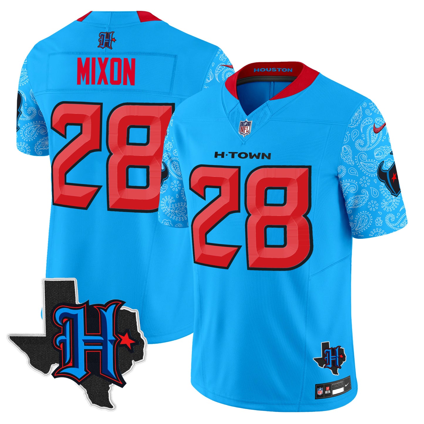 Men's Houston Texans 2024 Texas Patch Vapor Limited Jersey V4 - All Stitched