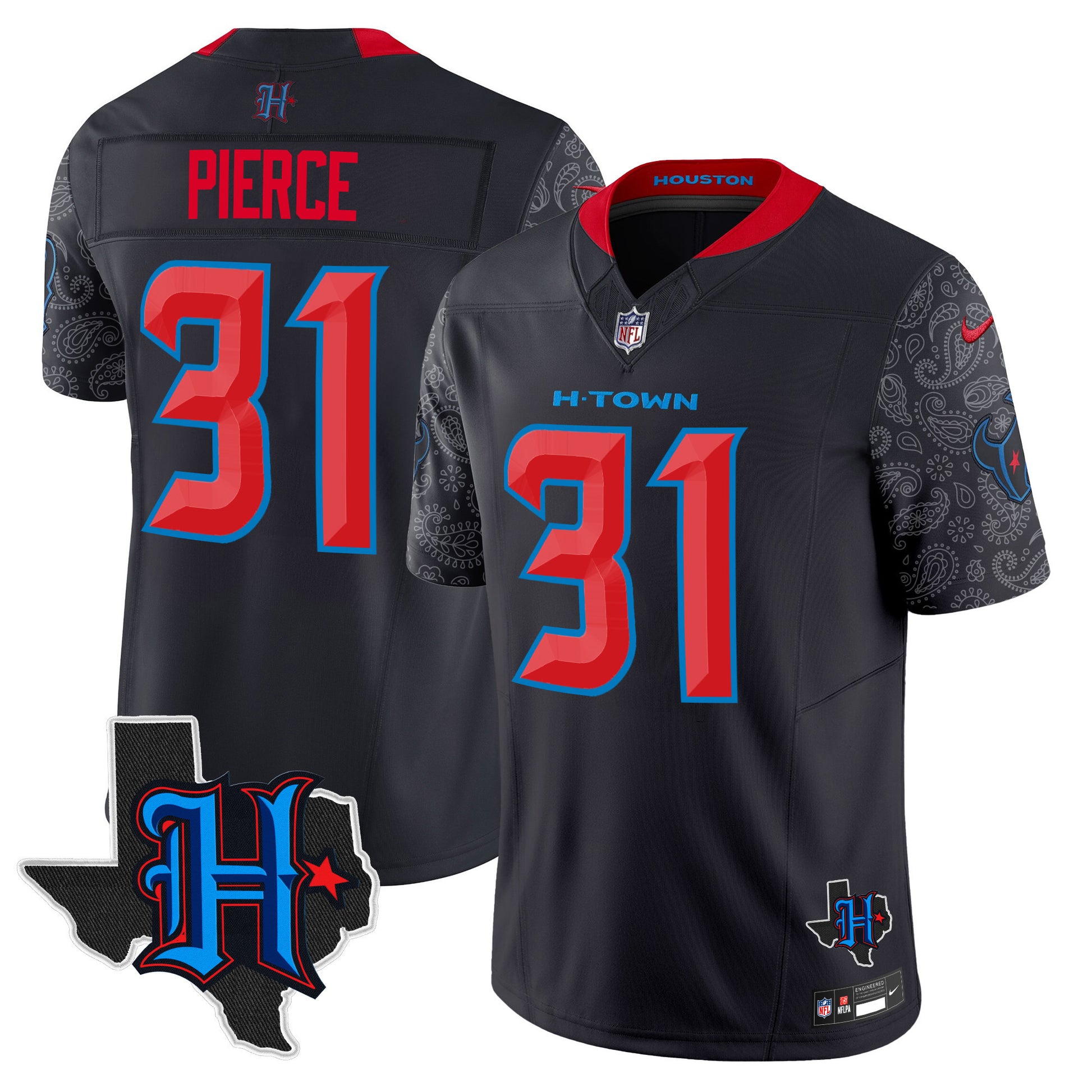Men's Houston Texans 2024 Texas Patch Vapor Limited Jersey V4 - All Stitched