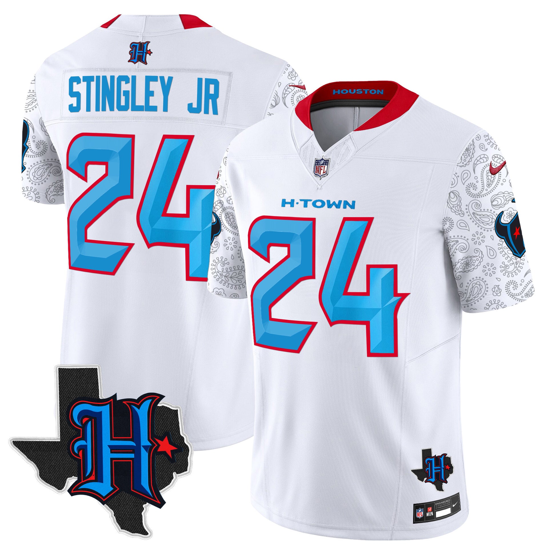 Men's Houston Texans 2024 Texas Patch Vapor Limited Jersey V4 - All Stitched