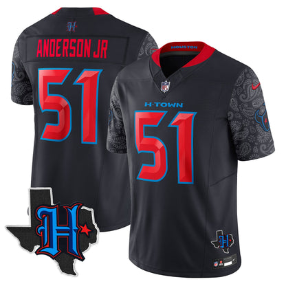 Men's Houston Texans 2024 Texas Patch Vapor Limited Jersey V4 - All Stitched