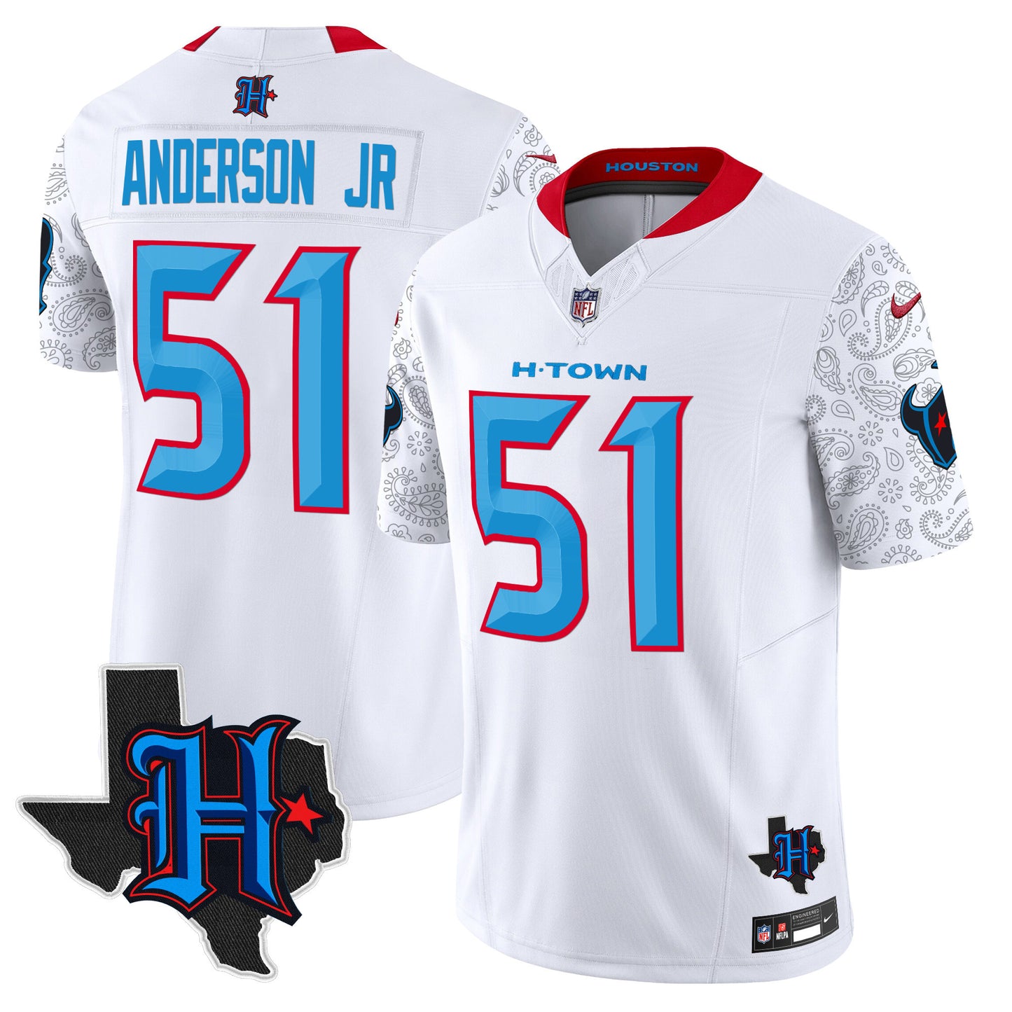 Men's Houston Texans 2024 Texas Patch Vapor Limited Jersey V4 - All Stitched