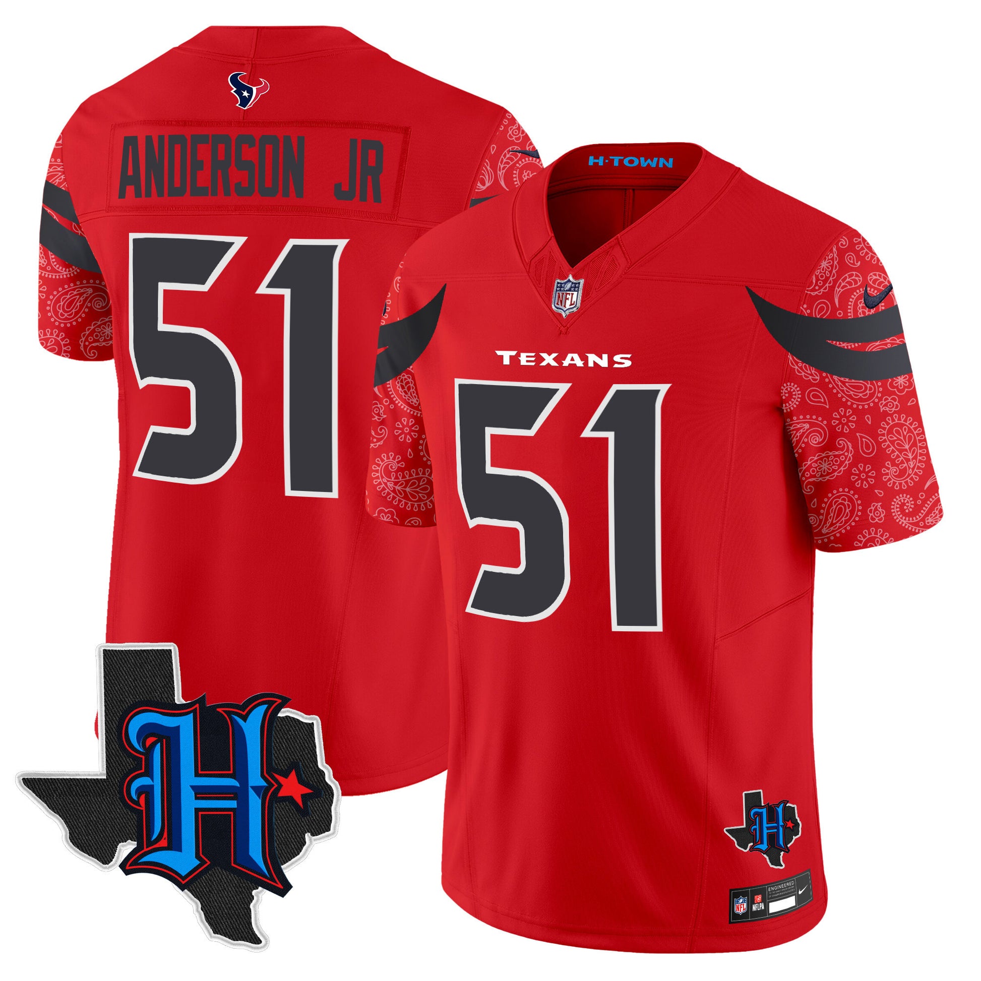 Men's Houston Texans 2024 Texas Patch Vapor Limited Jersey V4 - All Stitched