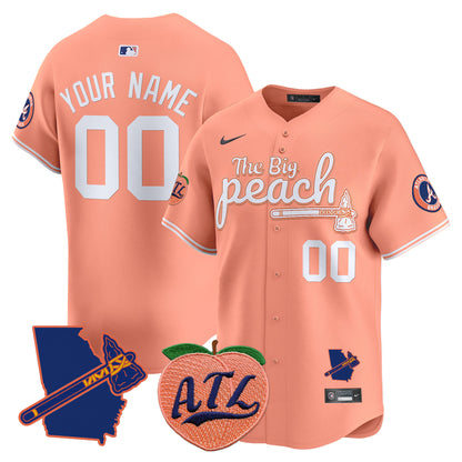 Atlanta Braves The Big Peach Vapor Premier Limited Custom Jersey V2 - All Stitched