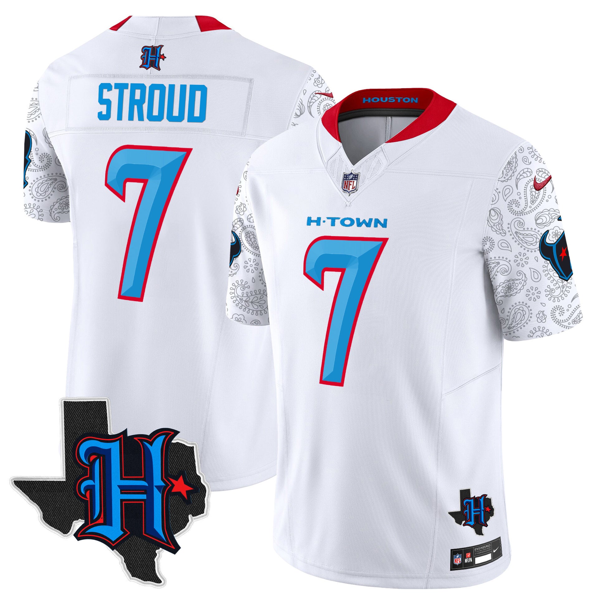 Men's Houston Texans 2024 Texas Patch Vapor Limited Jersey V4 - All Stitched