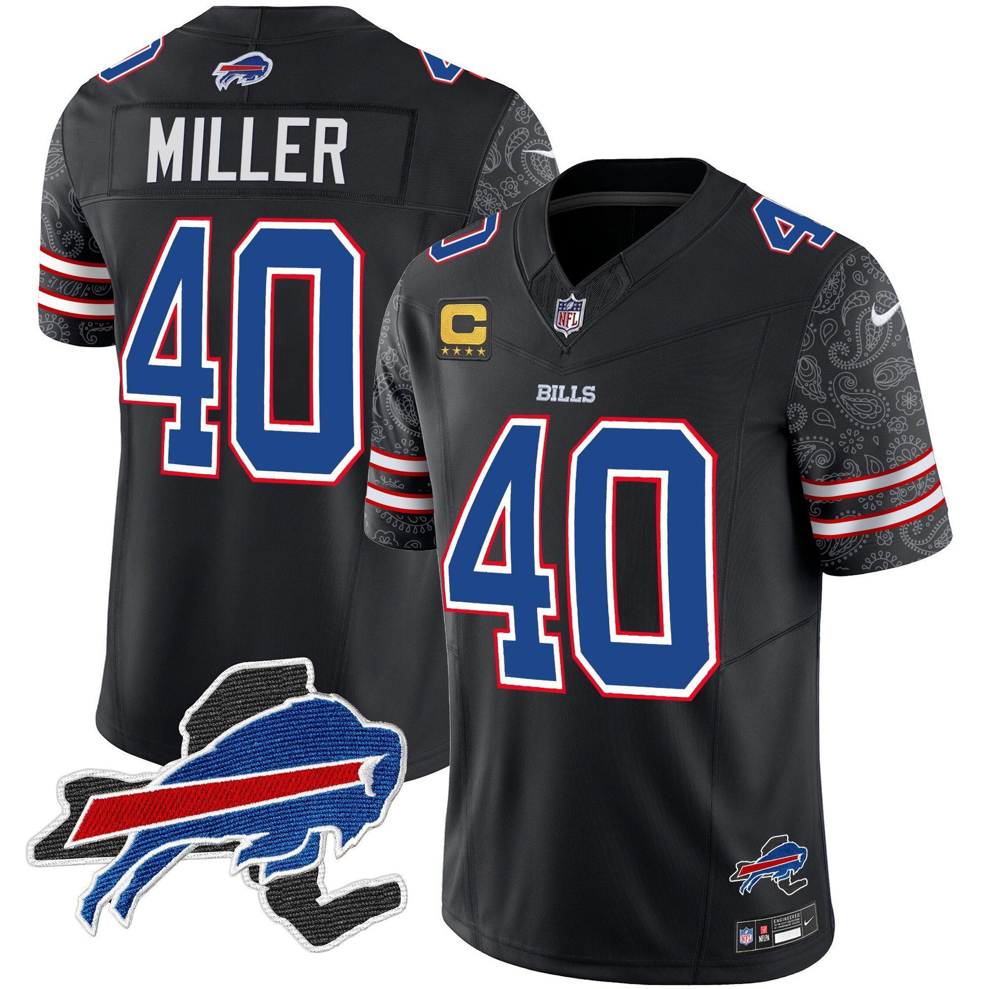 Men's Bills New York Patch Vapor Limited Jersey V2 - All Stitched