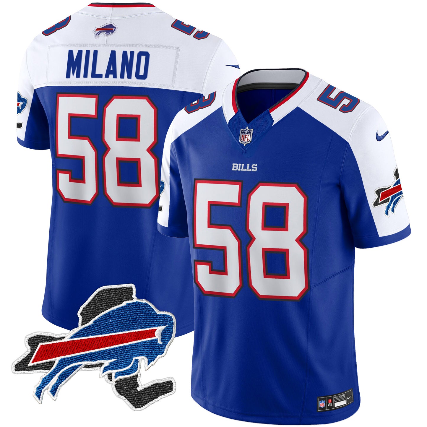 Men's Bills New York Patch Vapor Limited Jersey V2 - All Stitched