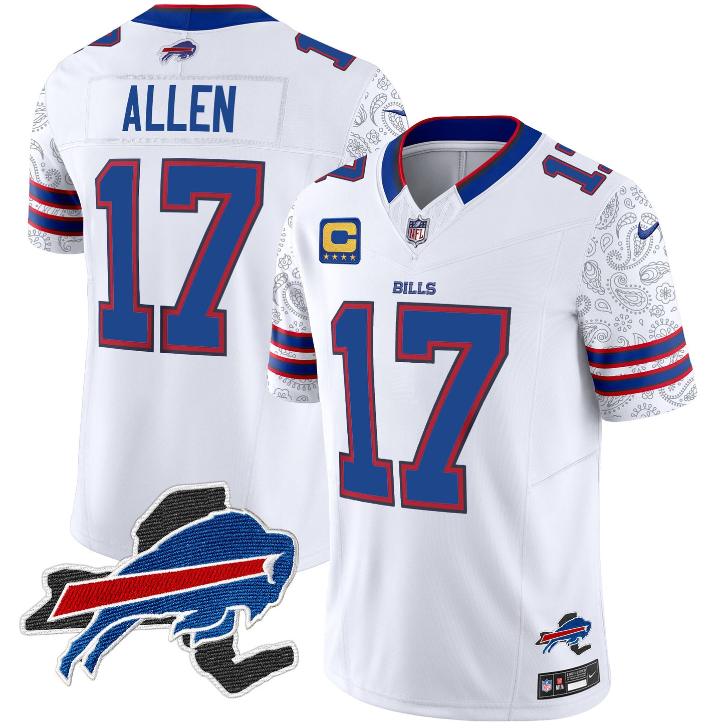 Men's Bills New York Patch Vapor Limited Jersey V2 - All Stitched