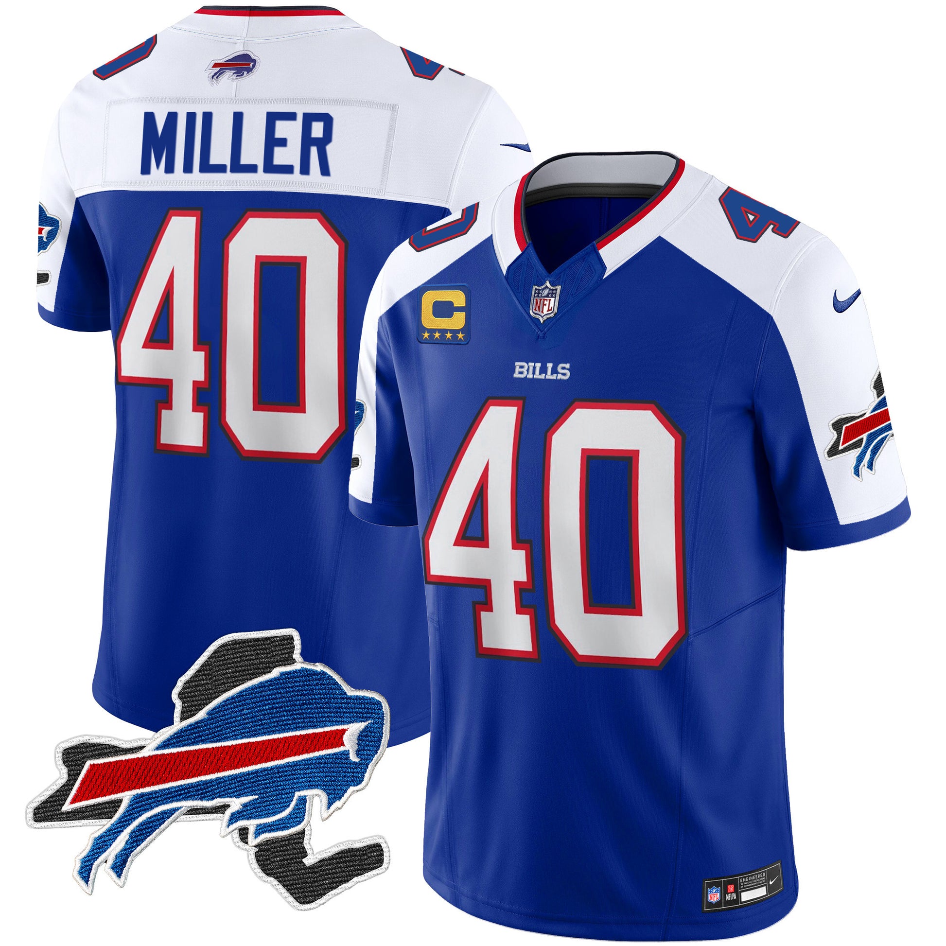 Men's Bills New York Patch Vapor Limited Jersey V2 - All Stitched