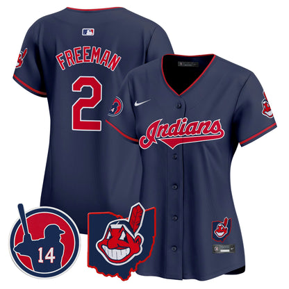 Women's Cleveland Indians Larry Doby Patch Vapor Premier Limited Jersey - All Stitched